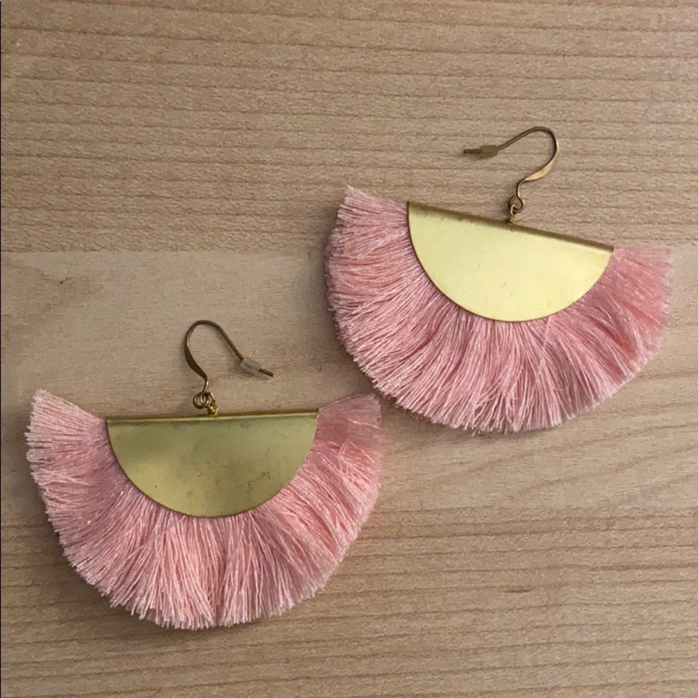 BaubleBar pink tassel earrings